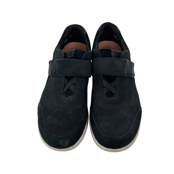 Clarks Unstructured Black Leather Un Adorn Lo Sneakers Sz 8 - Picture 3 of 6
